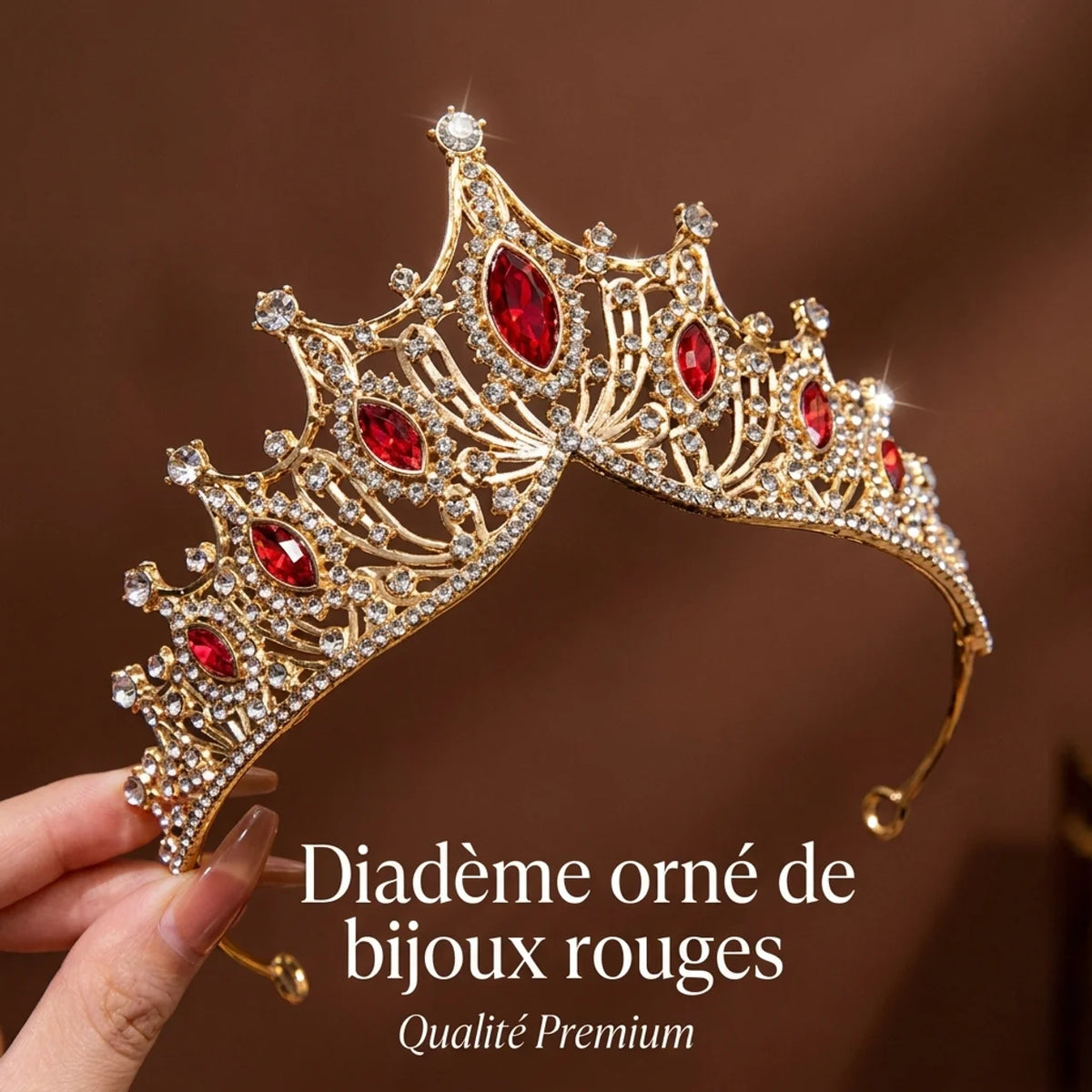 Diadème de princesse à strass Couronne pour femme
