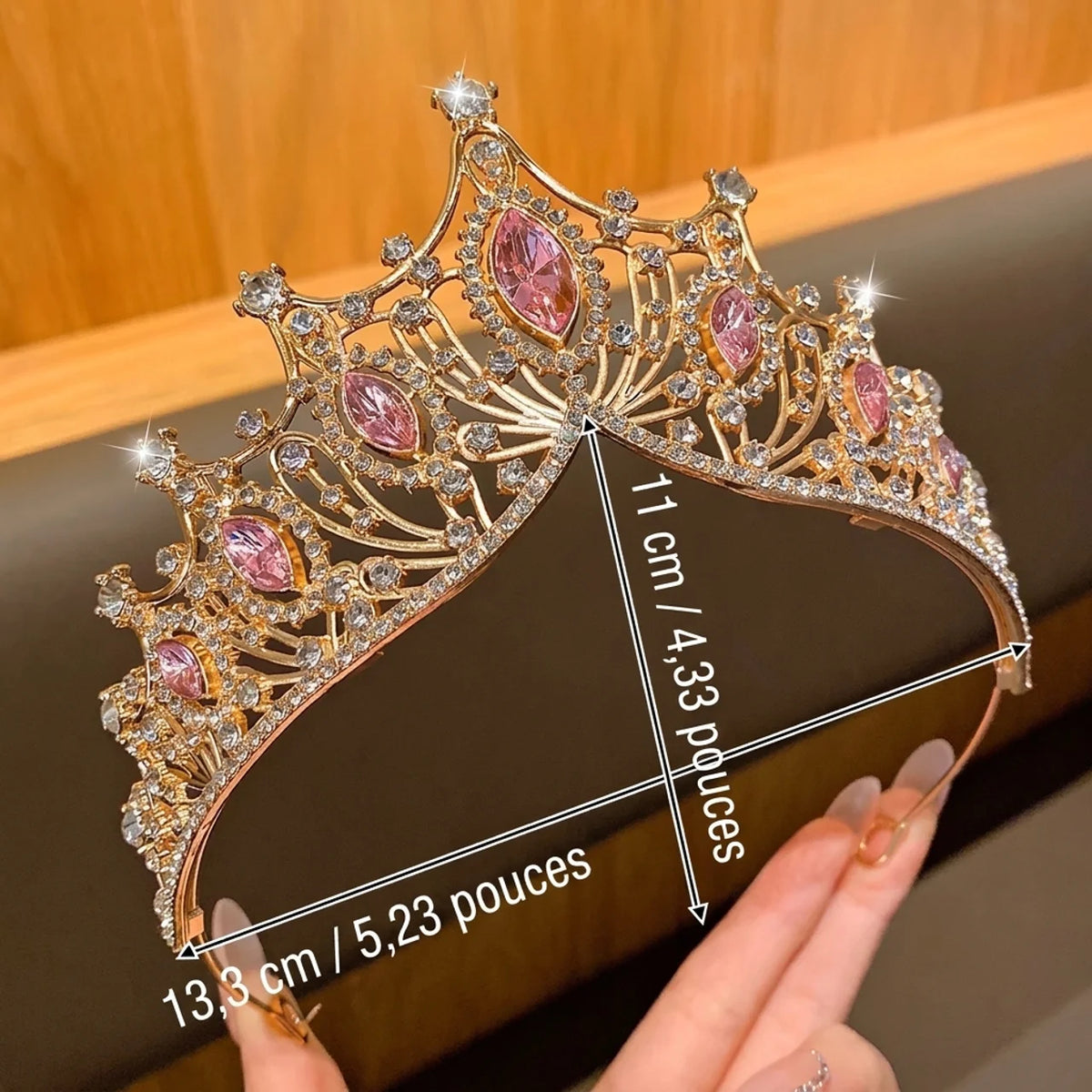 Diadème de princesse à strass Couronne pour femme