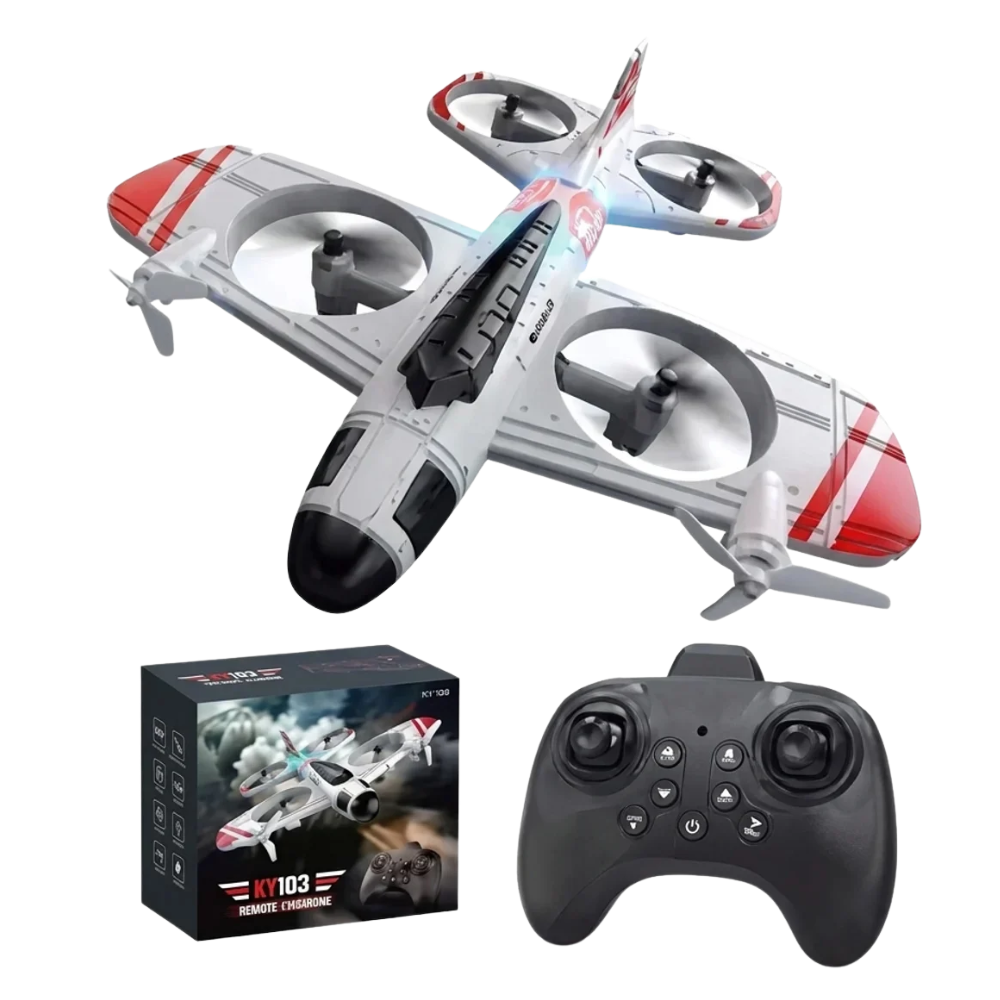 Drone Avion de Chasse RC 4 Canaux Cascades 360° & LED