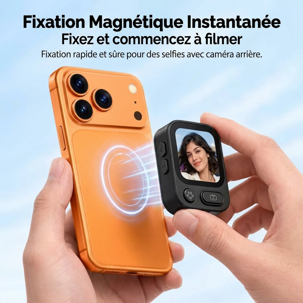 Écran Magnétique Selfie & Vlogging Moniteur Sans Fil Caméra Arrière
