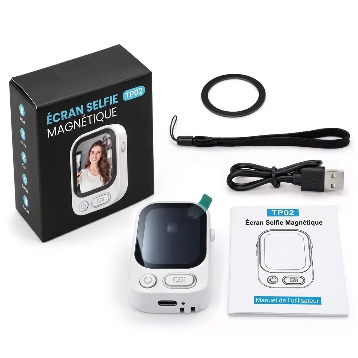 Écran Magnétique Selfie & Vlogging Moniteur Sans Fil Caméra Arrière