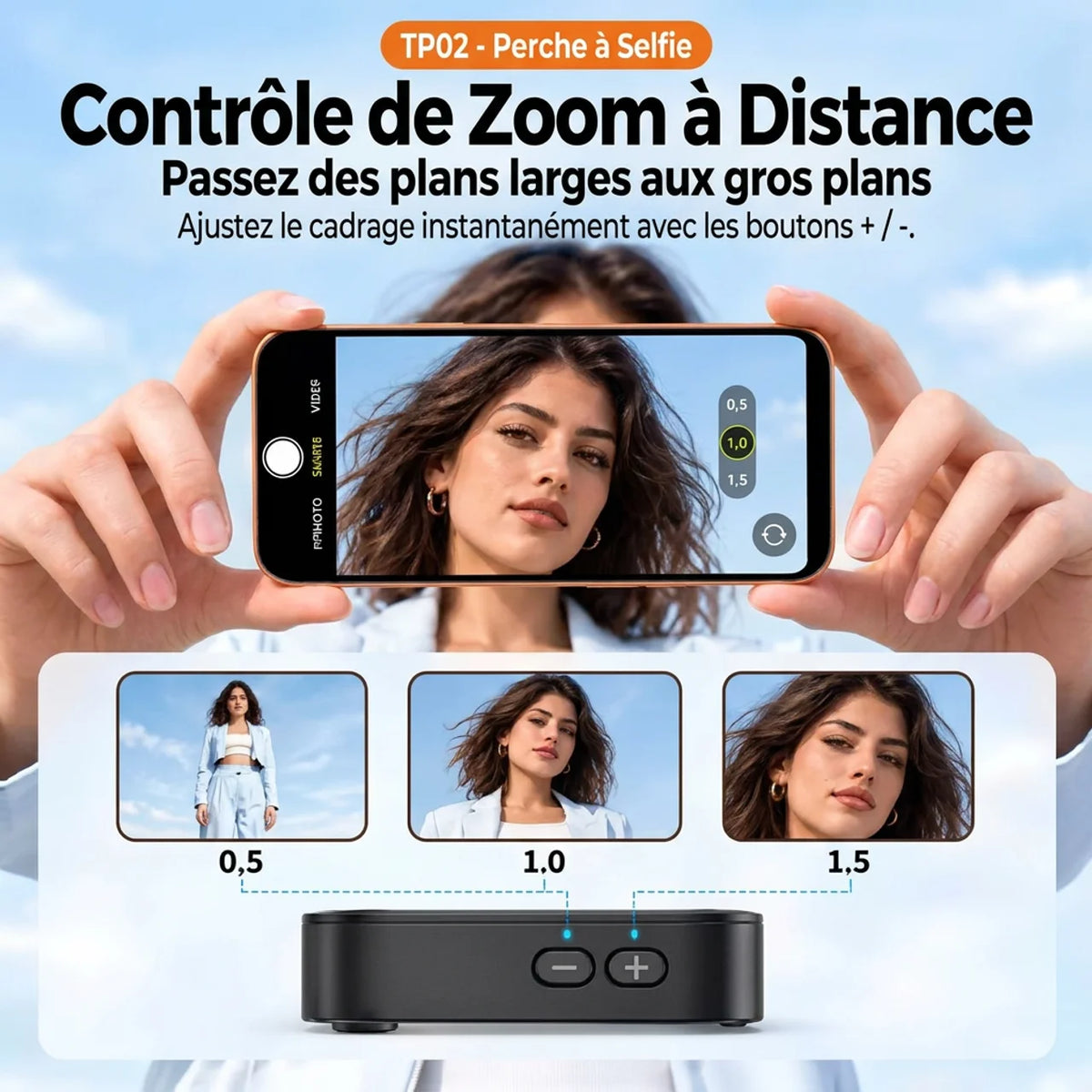 Écran Magnétique Selfie & Vlogging Moniteur Sans Fil Caméra Arrière