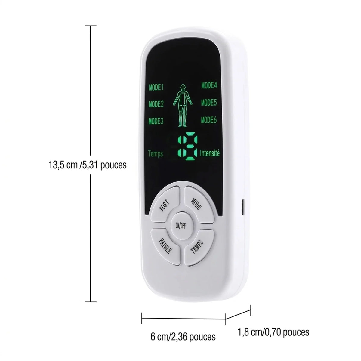 Électrostimulateur TENS EMS 6 Modes Masseur Corporel et Abdominal Physiothérapie