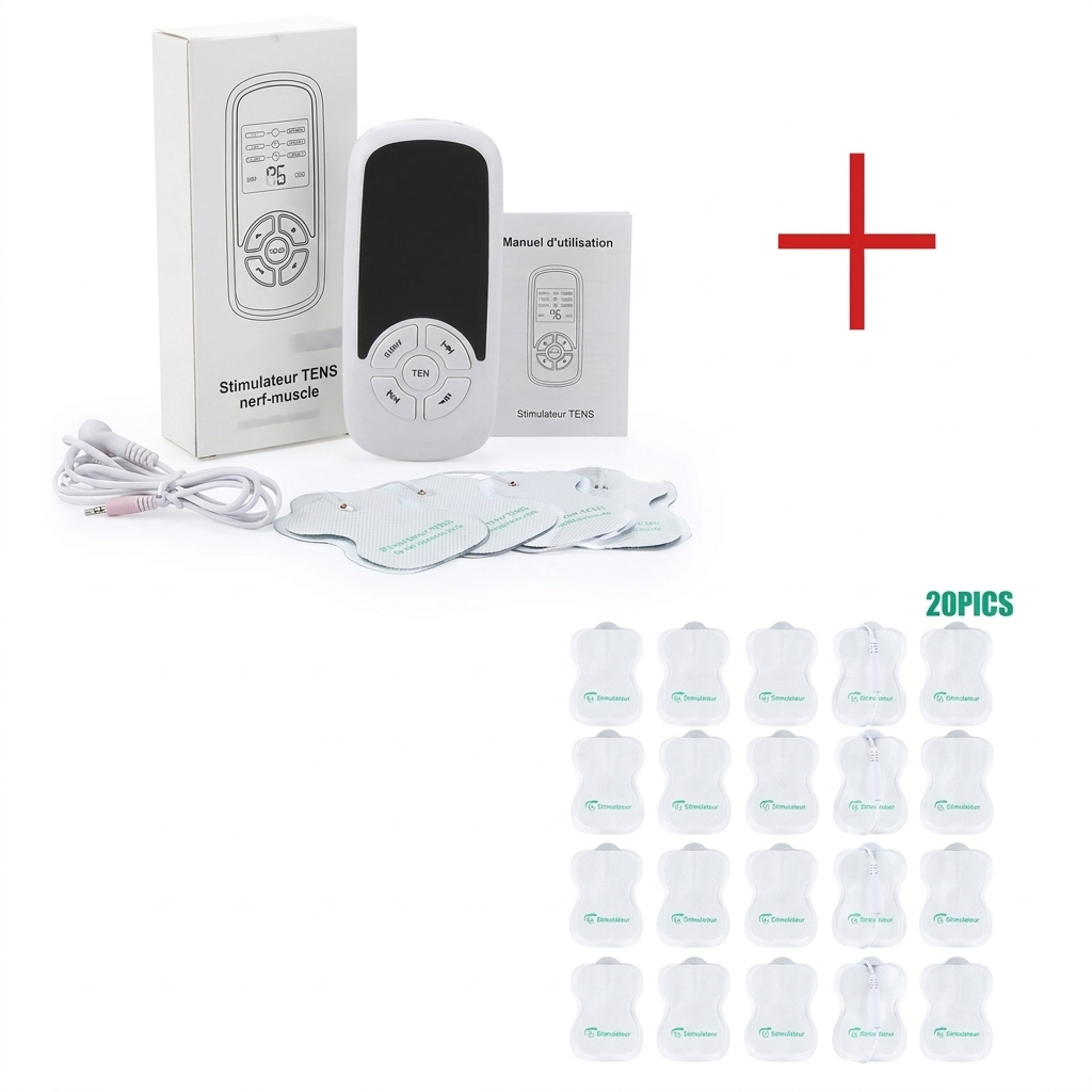 Électrostimulateur TENS EMS 6 Modes Masseur Corporel et Abdominal Physiothérapie