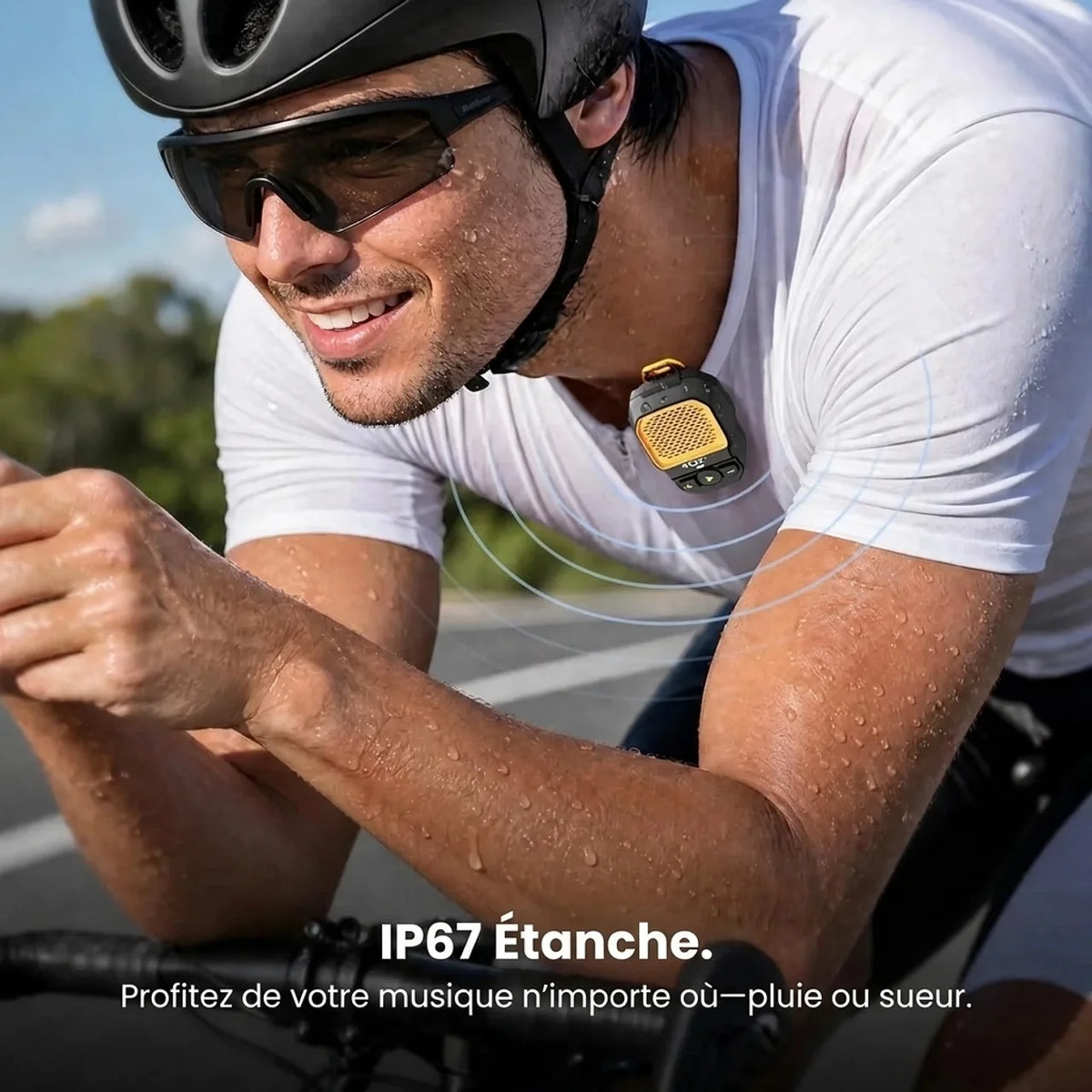 Enceinte Bluetooth magnétique avec clip IP67 étanche et basses puissantes