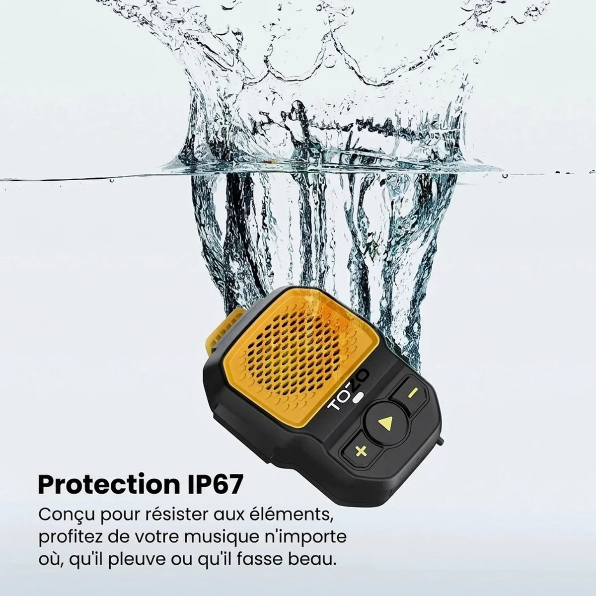 Enceinte Bluetooth magnétique avec clip IP67 étanche et basses puissantes
