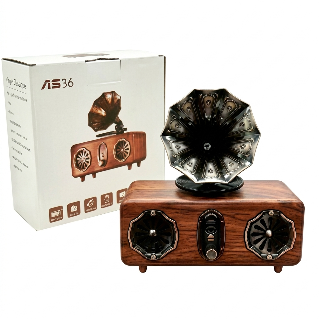 Enceinte Bluetooth vintage Rétro Style Gramophone