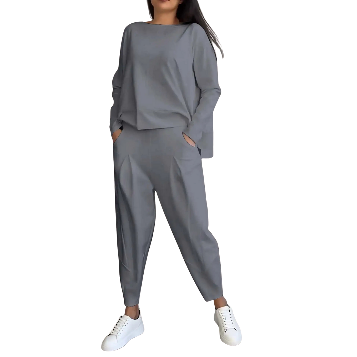 Ensemble Femme 2 Pièces Sweat Oversize & Pantalon Taille Haute