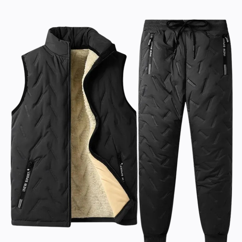 Ensemble Hiver Chaud Veste Velours Gilet & Pantalon Coton