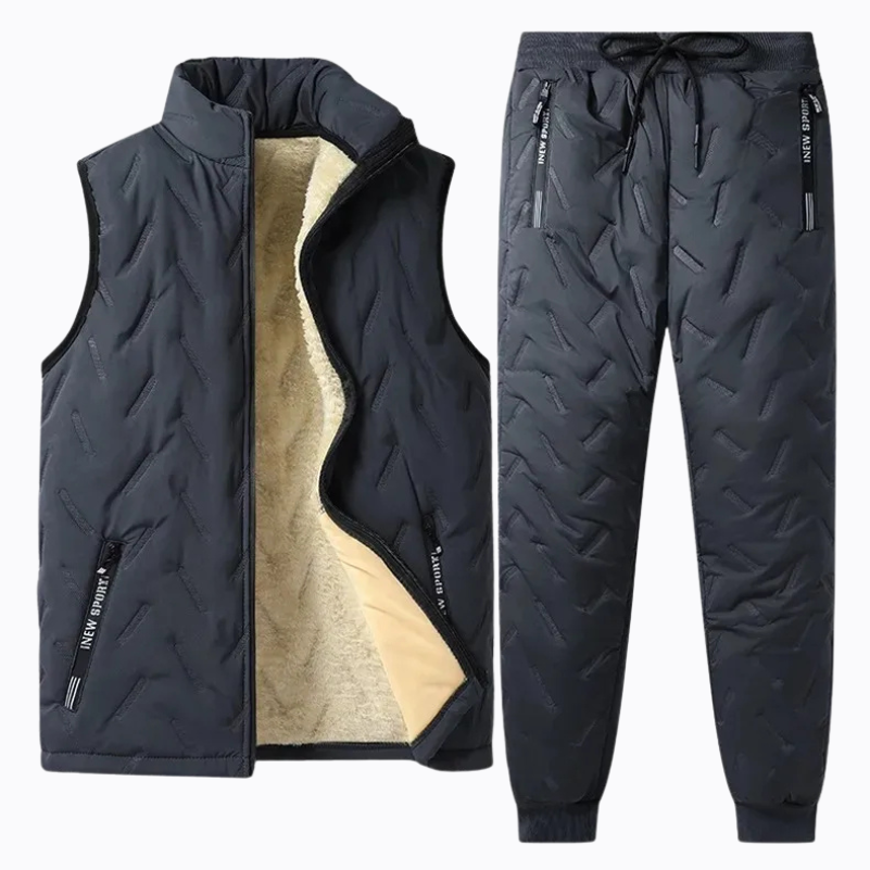 Ensemble Hiver Chaud Veste Velours Gilet & Pantalon Coton