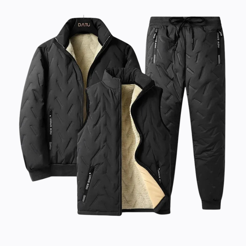 Ensemble Hiver Chaud Veste Velours Gilet & Pantalon Coton