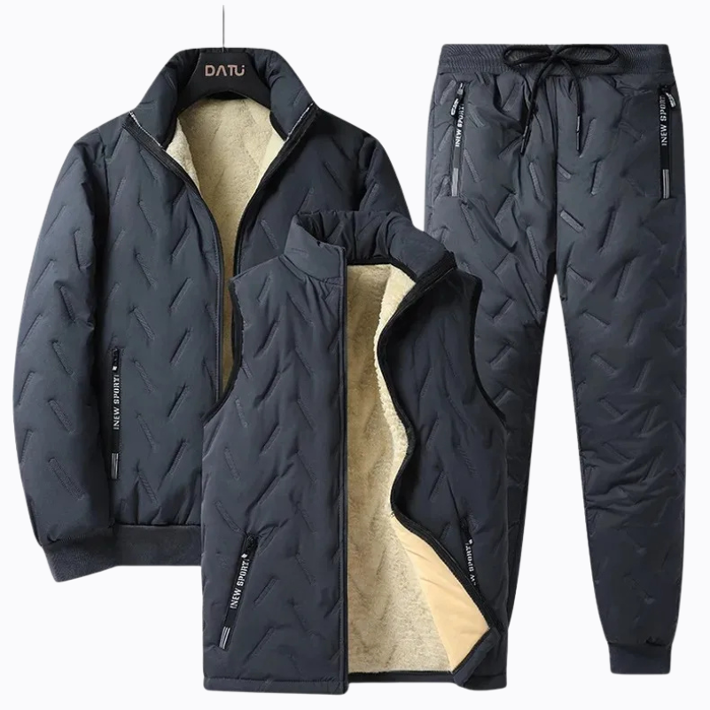 Ensemble Hiver Chaud Veste Velours Gilet & Pantalon Coton