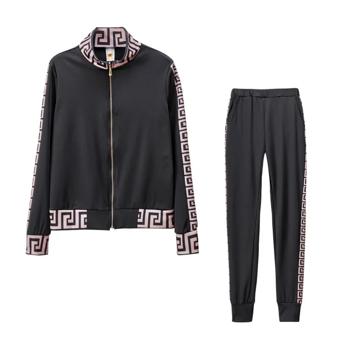 Ensemble Survêtement Chic Motif Grec Doré