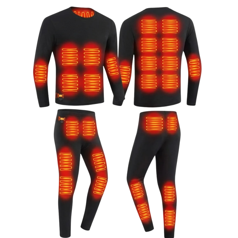 Ensemble Sous-Vêtements Thermiques Chauffants USB 52 Zones de Chauffe