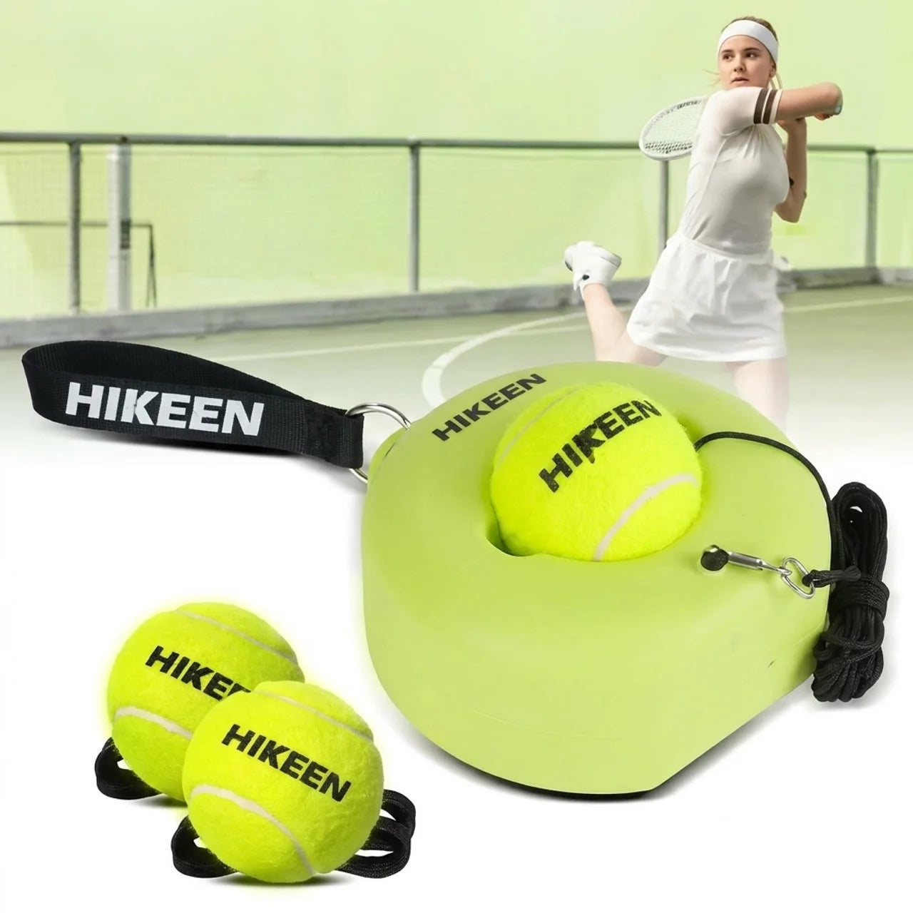 Entraîneur de Tennis Solo avec Balle de Rebond Base Métallique Lourde