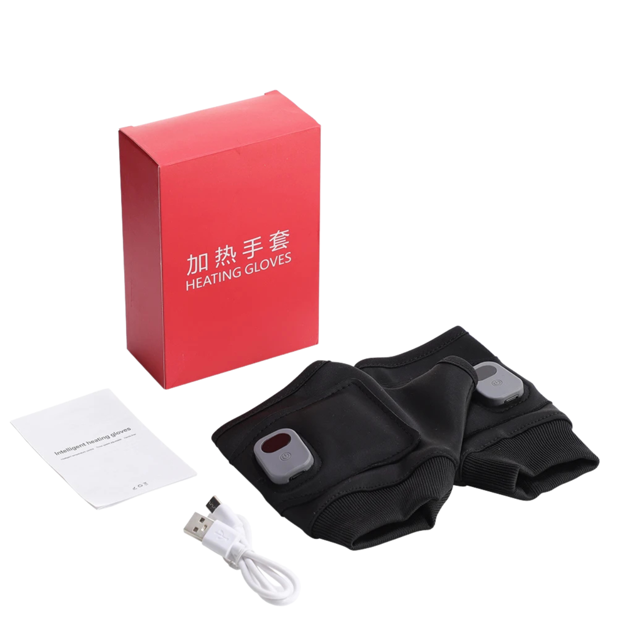 Gants chauffants USB sans doigts 3 niveaux de chaleur