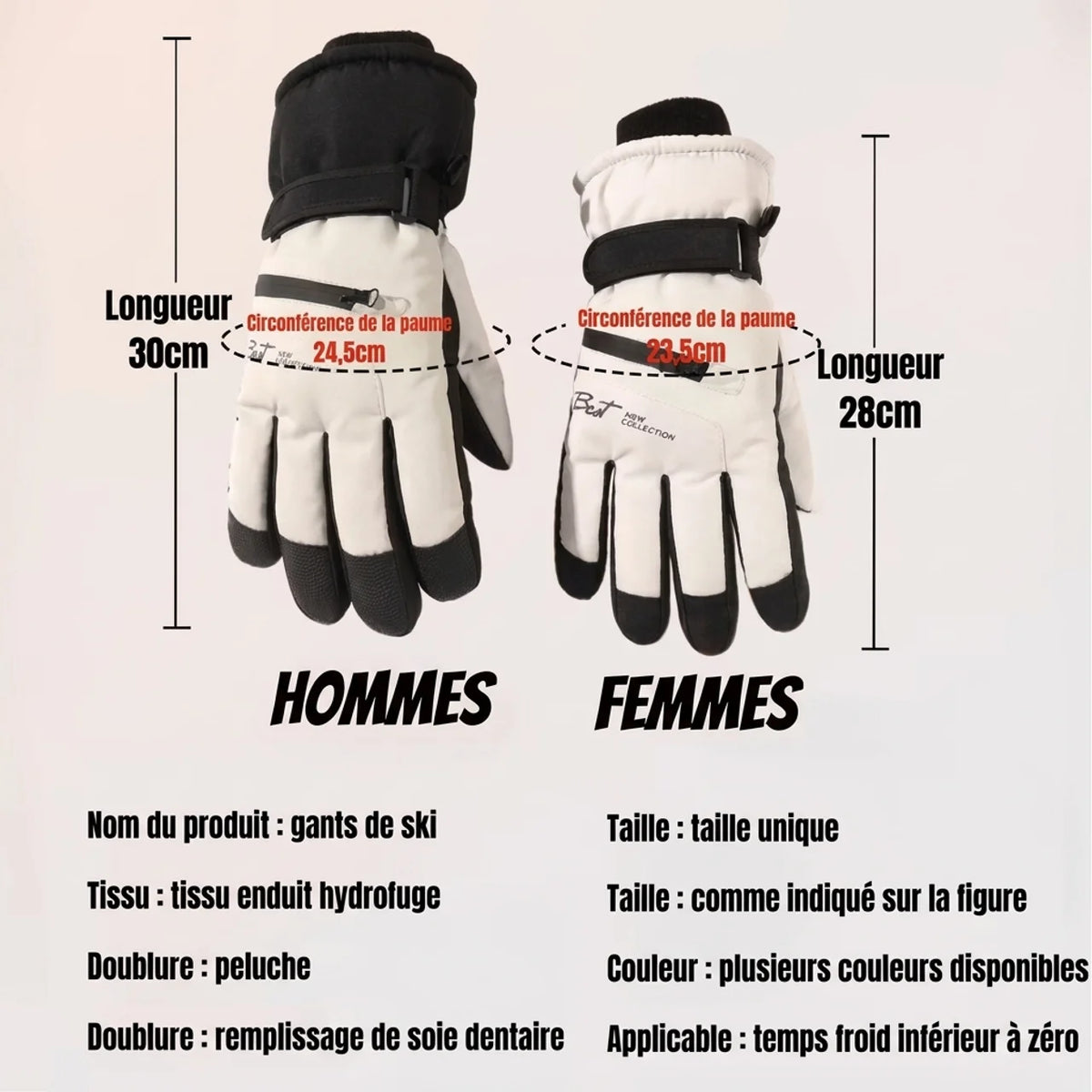 Gants Unisexe Cyclisme Hiver Thermiques Imperméables Écran Tactile