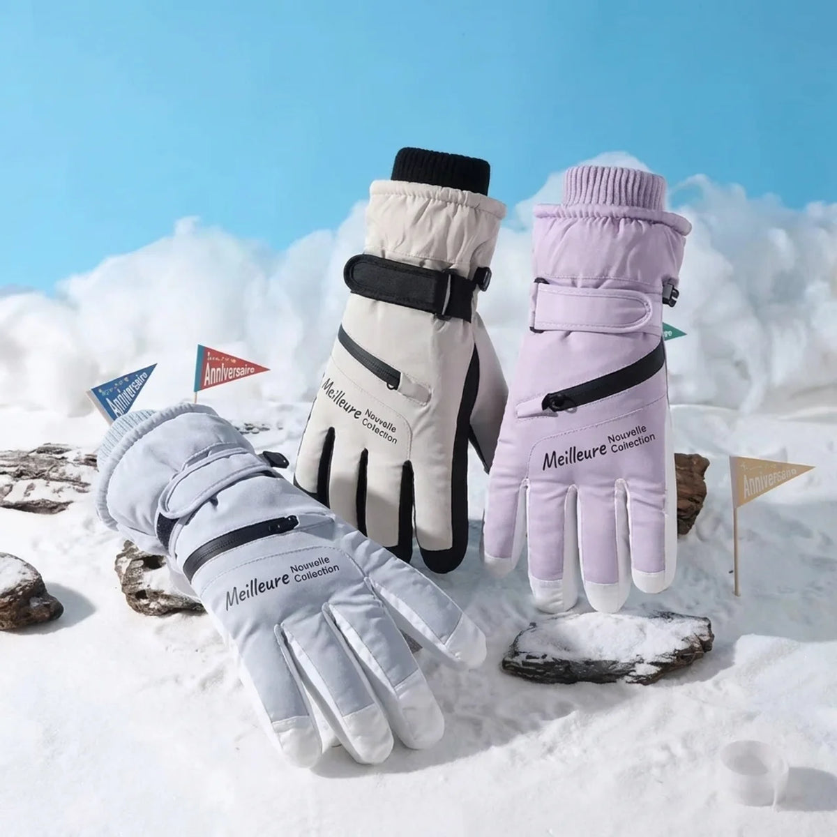Gants Unisexe Cyclisme Hiver Thermiques Imperméables Écran Tactile