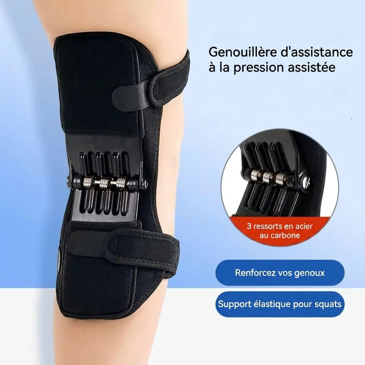 Genouillère Assistée Renfort Ressorts