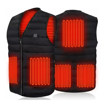Gilet Chauffant Intelligent USB 5 & 9 Zones Veste Thermique Col V Homme & Femme (M au 6XL)