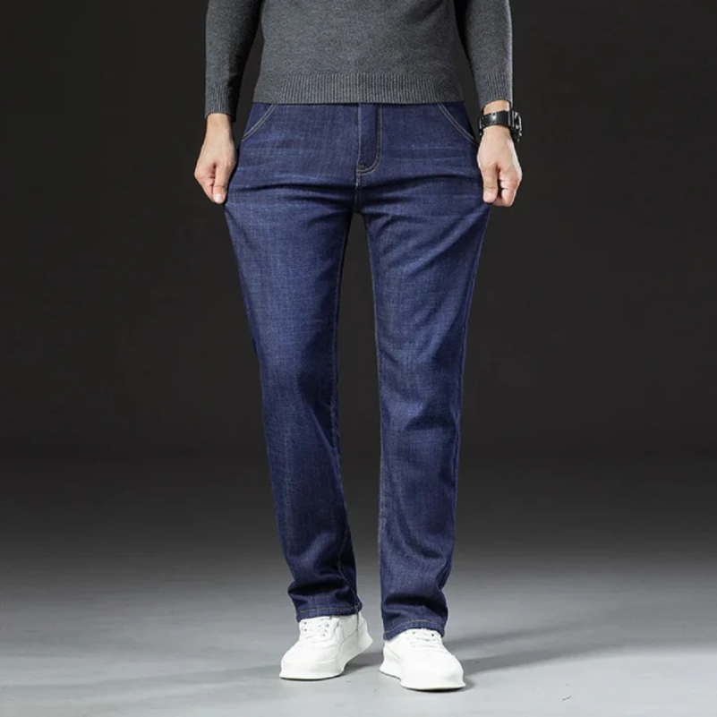 Jean homme doublé polaire hiver Denim chaud et confortable