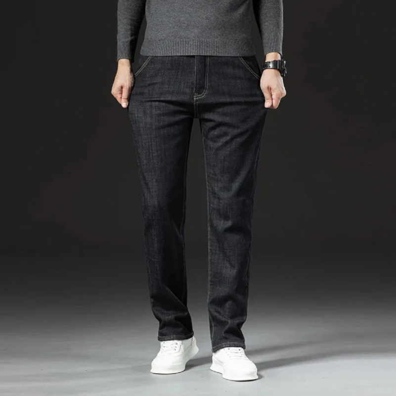 Jean homme doublé polaire hiver Denim chaud et confortable