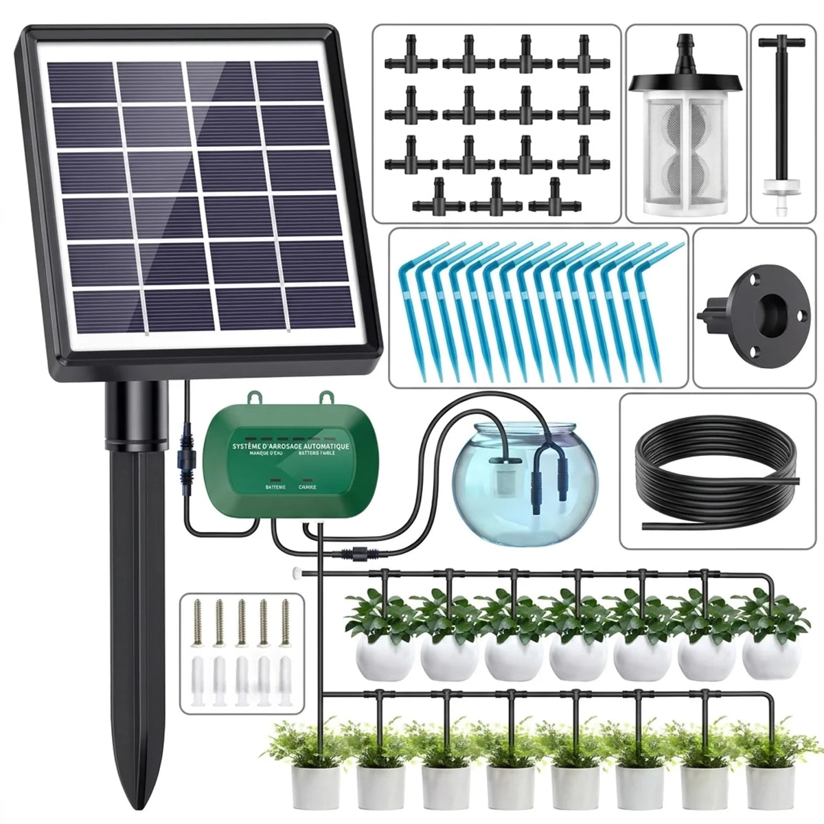 Kit d’arrosage automatique solaire pour plantes