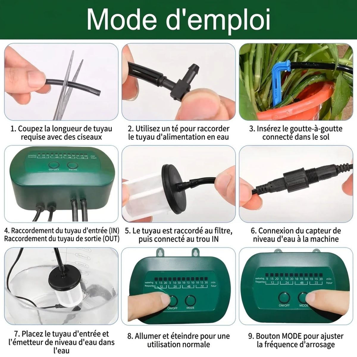 Kit d’arrosage automatique solaire pour plantes
