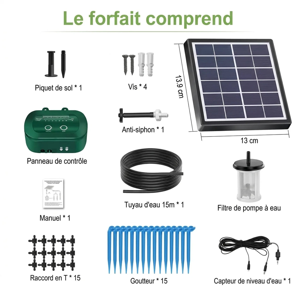 Kit d’arrosage automatique solaire pour plantes
