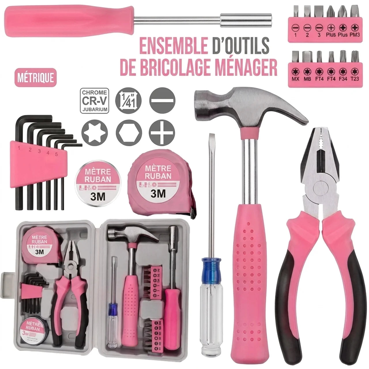 Kit de Bricolage Femme 24 Pièces avec Mallette