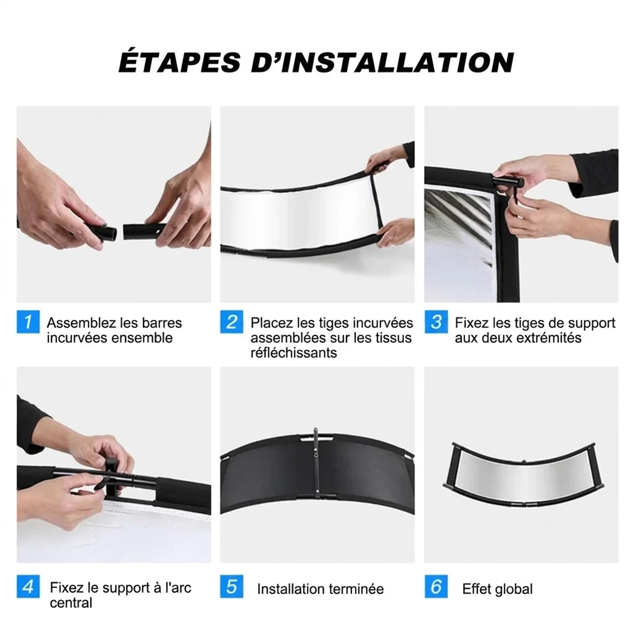 Réflecteur Photo en U 4-en-1 Pliable Kit d'Éclairage Studio Professionnel