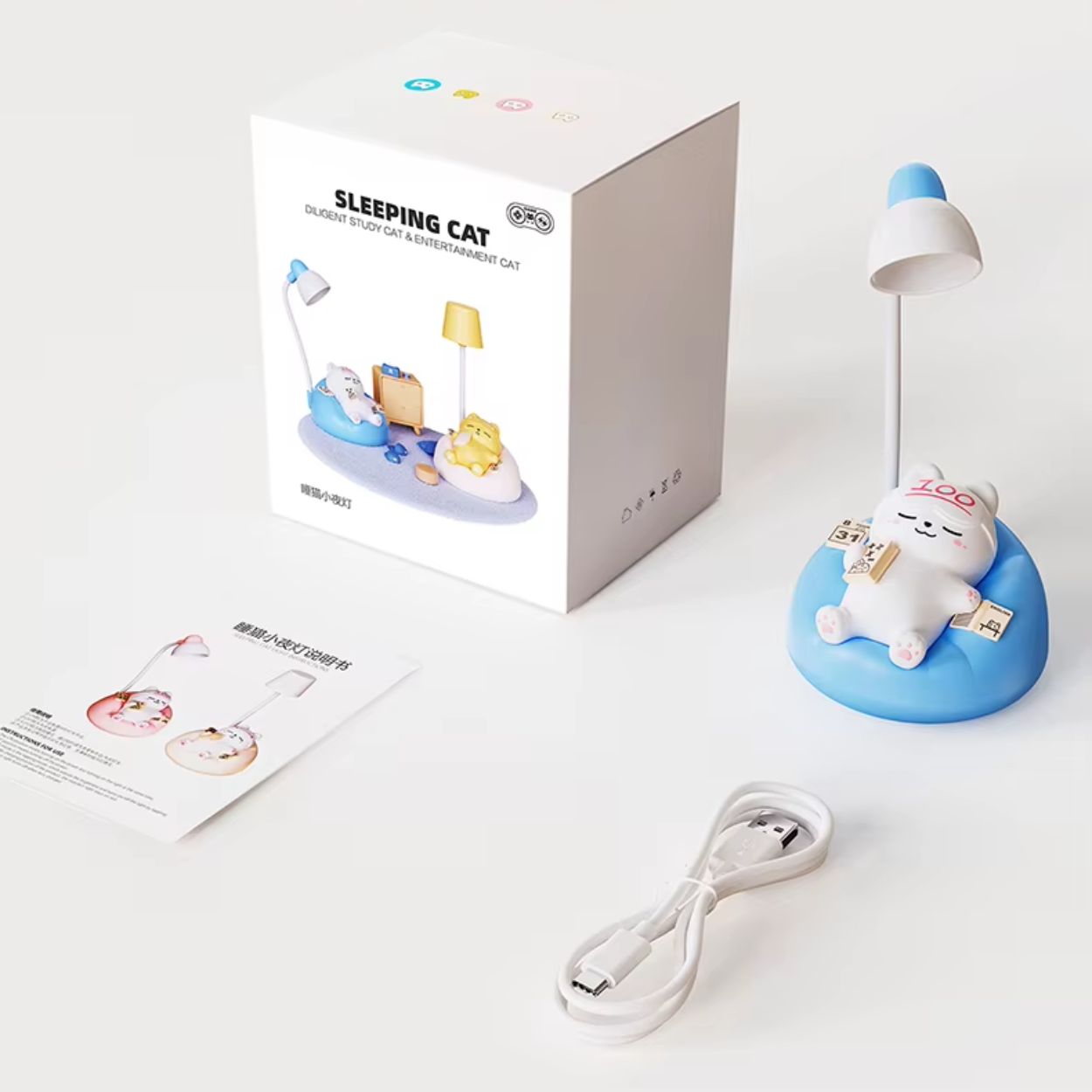 Lampe de Chevet Chat Endormi