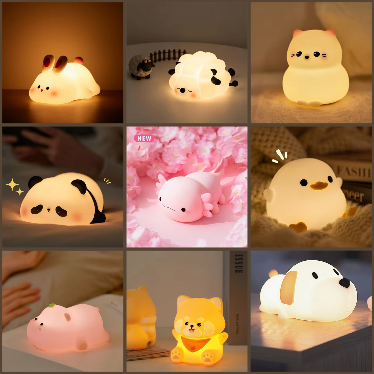 Lampe Veilleuse Silicone Animaux Mignons