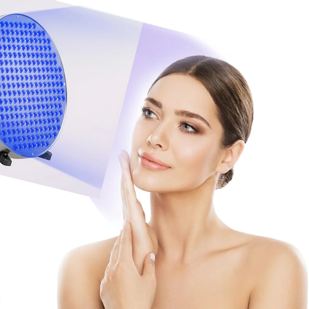Lampe de Bronzage à Domicile Lumière Bleue 460nm Teint Hâlé Lumineux Lunettes de Protection Incluses