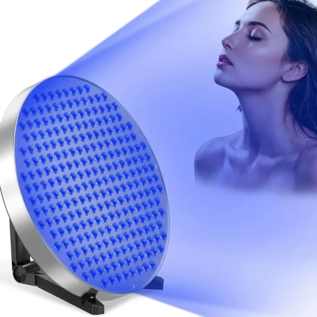 Lampe de Bronzage à Domicile Lumière Bleue 460nm Teint Hâlé Lumineux Lunettes de Protection Incluses