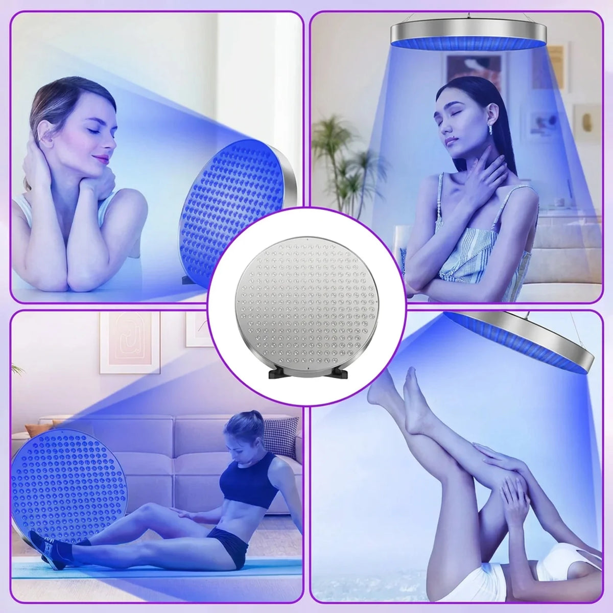 Lampe de Bronzage à Domicile Lumière Bleue 460nm Teint Hâlé Lumineux Lunettes de Protection Incluses