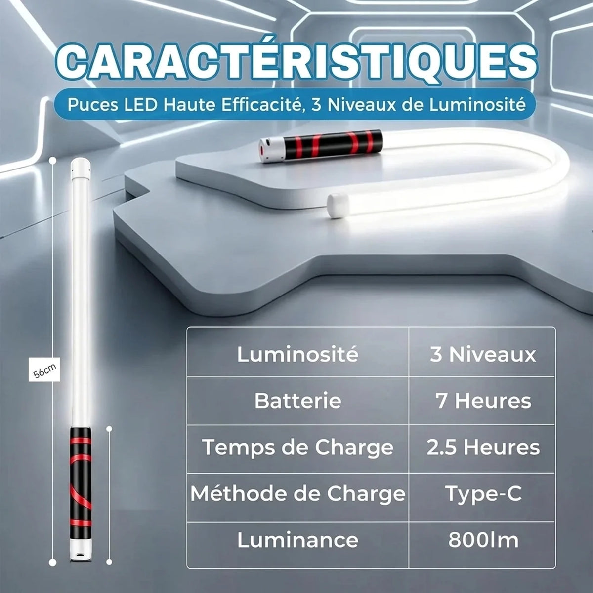 Lampe de travail LED flexible rechargeable haute luminosité pour réparation automobile