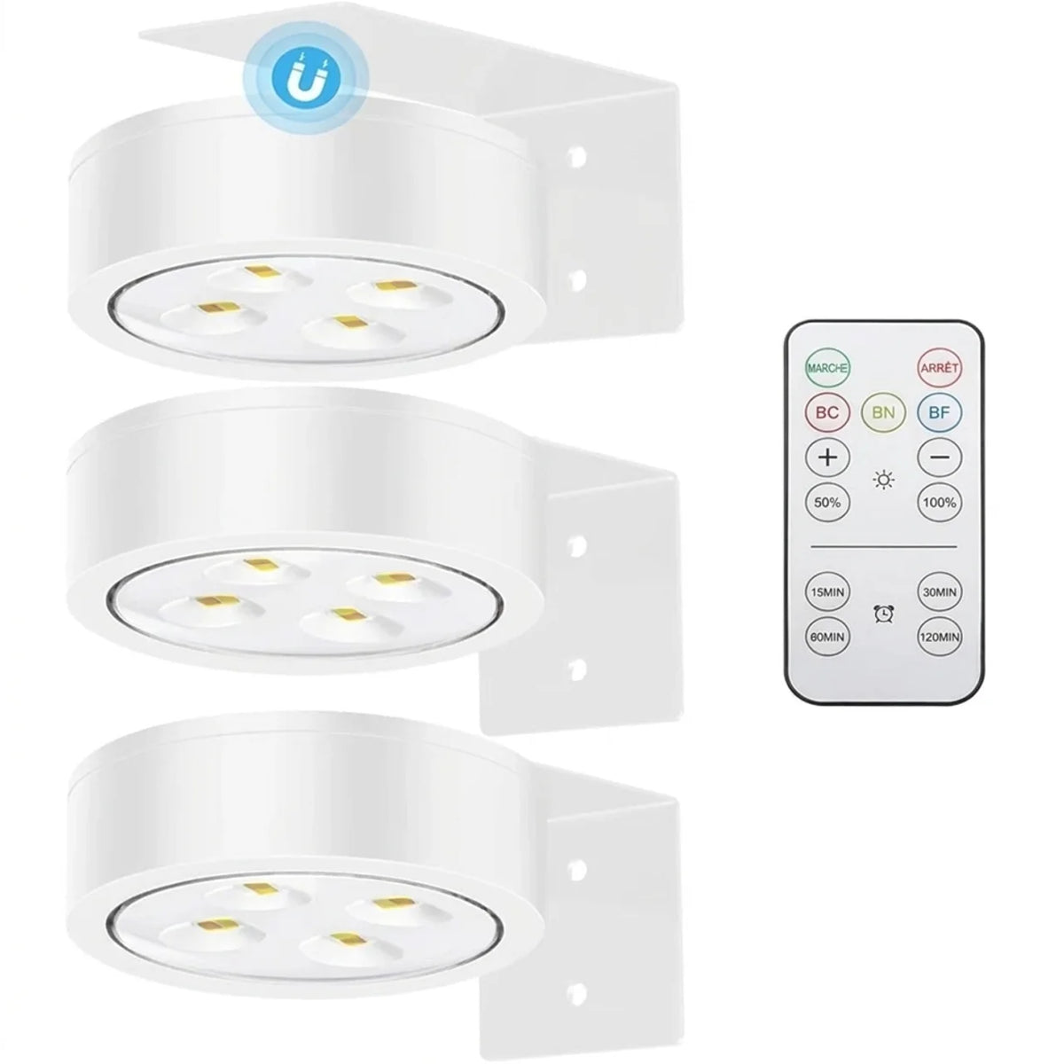 Lampes LED magnétiques pour tableaux avec télécommande variateur et minuterie