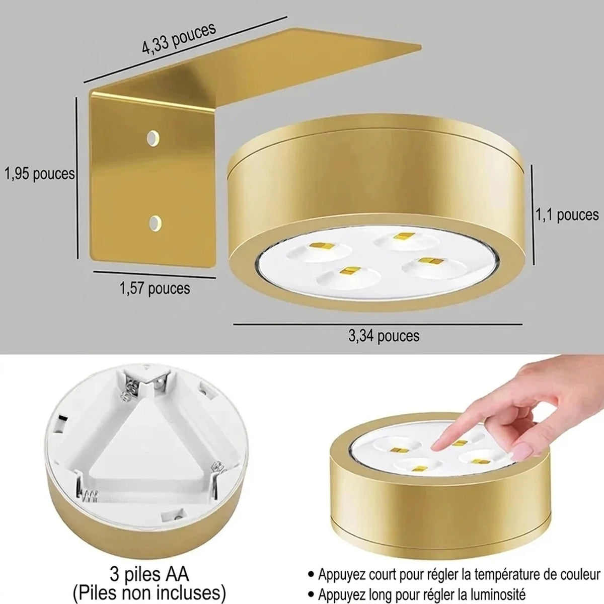 Lampes LED magnétiques pour tableaux avec télécommande variateur et minuterie