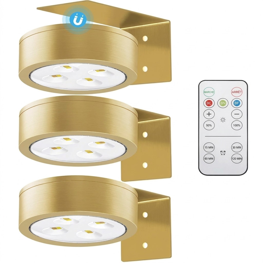 Lampes LED magnétiques pour tableaux avec télécommande variateur et minuterie