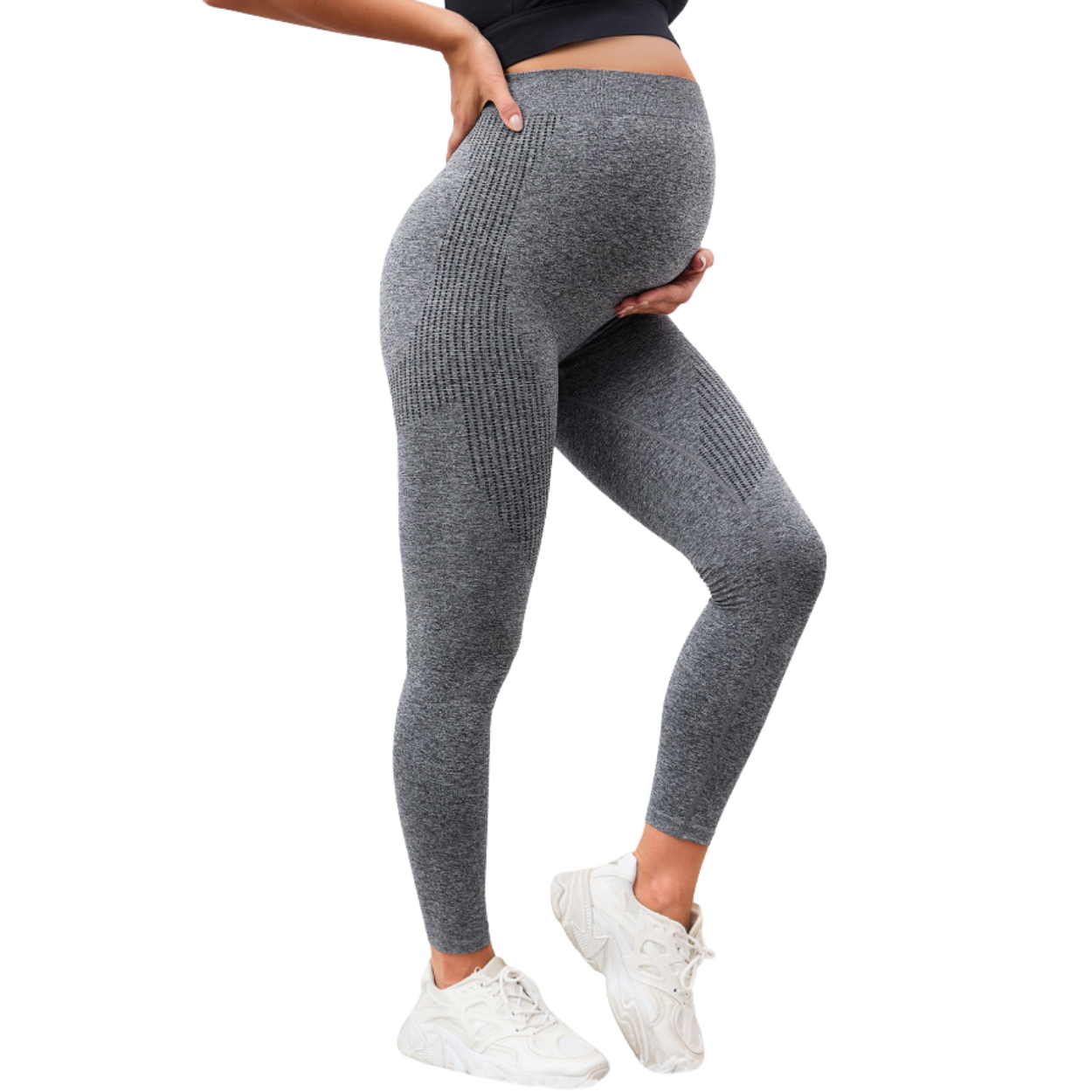 Legging de Grossesse Extensible Soutien du Ventre & Effet Galbant