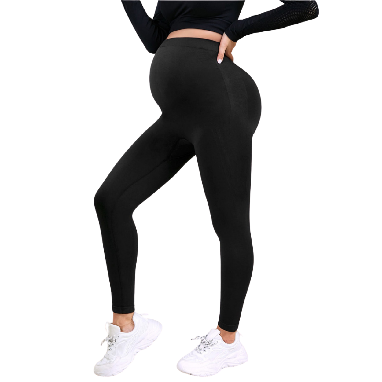 Legging de Grossesse Extensible Soutien du Ventre & Effet Galbant