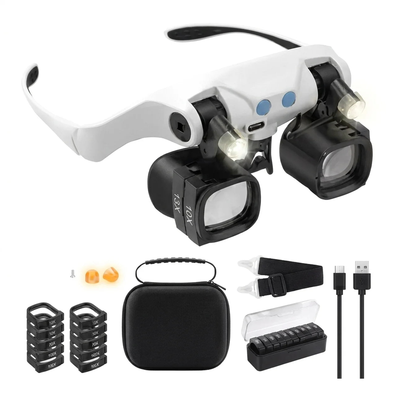 Loupe Frontale Professionnelle Rechargeable pour Horlogerie Bijouterie et Soudure