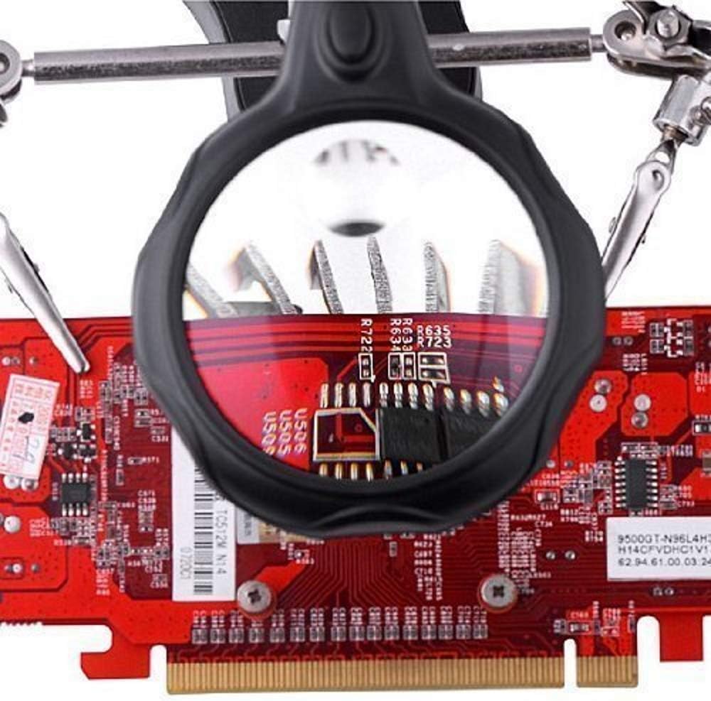 Loupe LED 3-en-1 avec pinces de maintien et support pour fer à souder