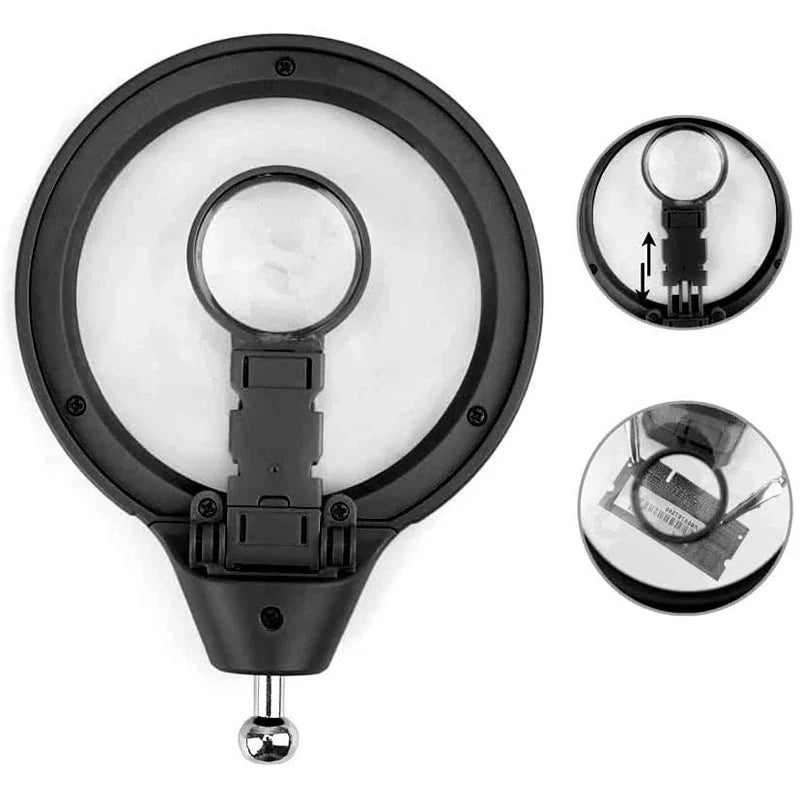 Loupe LED 3-en-1 avec pinces de maintien et support pour fer à souder