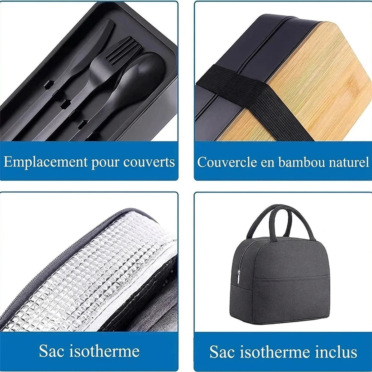 Lunch box Bento sac isotherme compatible micro-ondes et lave-vaisselle