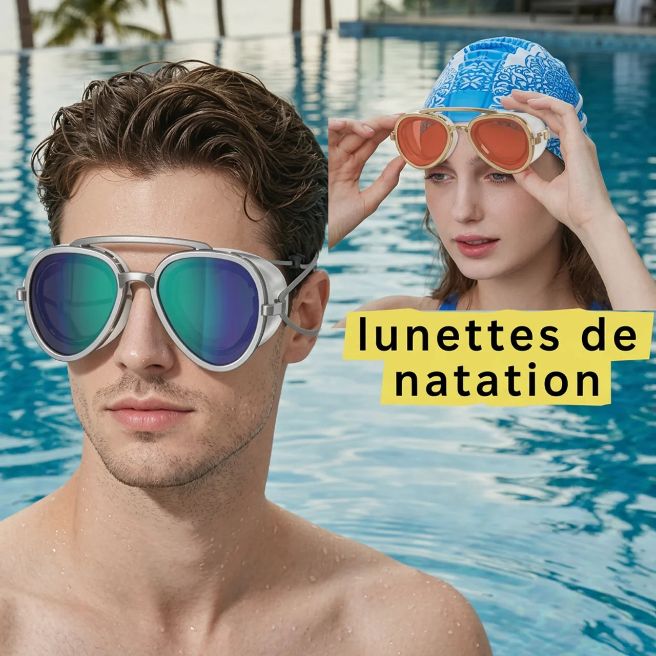 Lunettes de Natation Panoramiques Anti-Buée avec Protection UV Polarisée