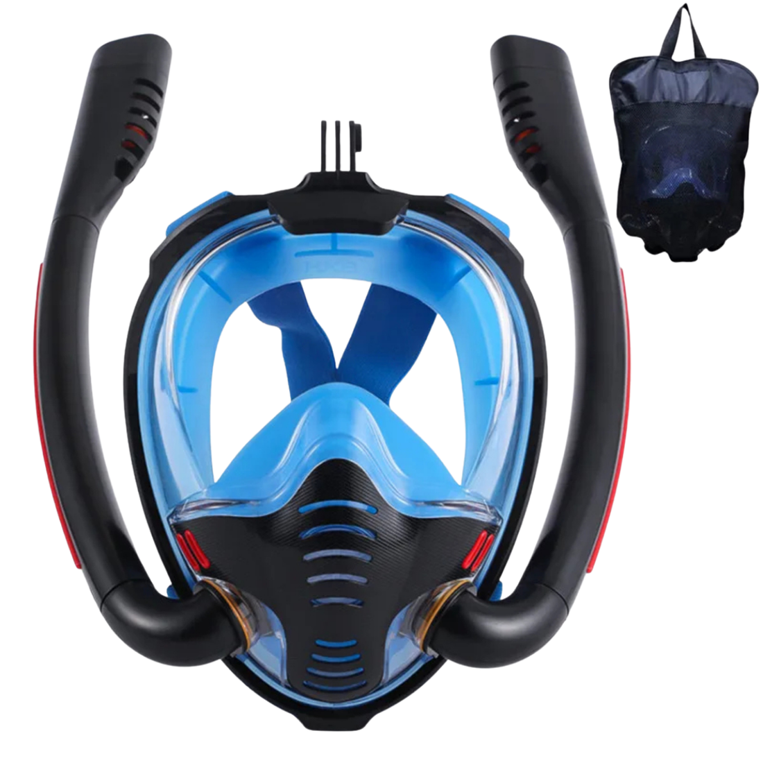 Masque Snorkeling Plongée Intégral Anti Buée Avec Support Caméra