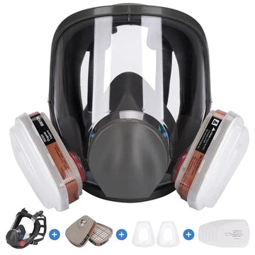Masque respiratoire intégral 6800 avec visière anti-buée et filtres remplaçables