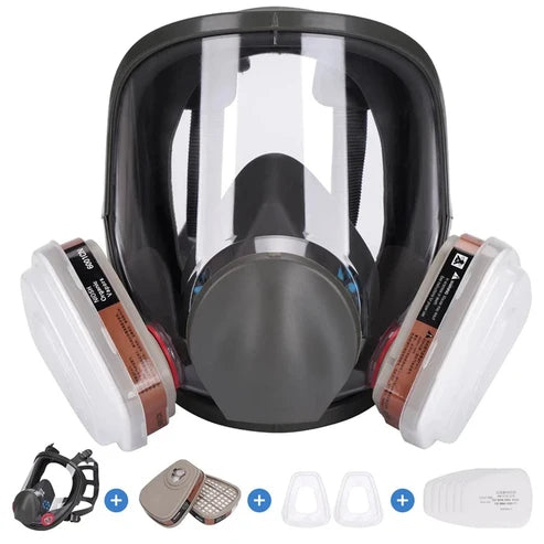 Masque respiratoire intégral 6800 avec visière anti-buée et filtres remplaçables